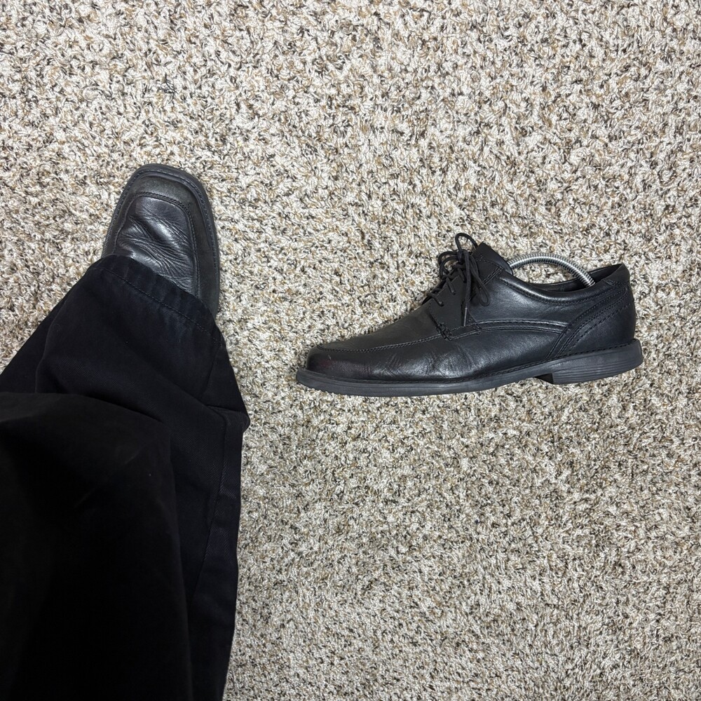 Rockport A13013 Black Leather Lace Up Dress Shoes Vintage Y2K Mens size 10
